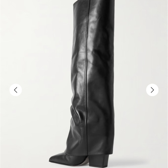 Paris Texas Jane Folded Leather Over the Knee Boots 90mm - Black - Picture 4 of 15